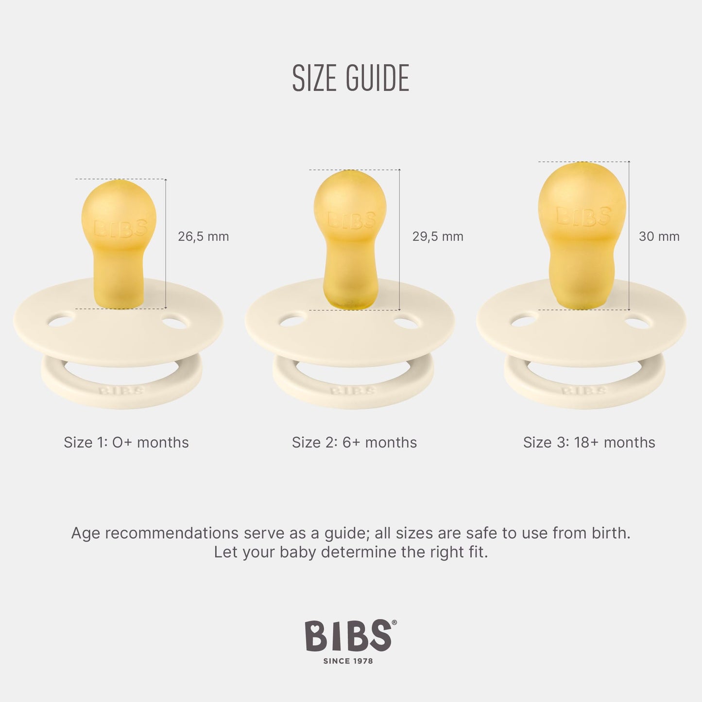👉 Schnuller 2er-Pack – BPA-frei, Kirschform Sauger aus Naturkautschuk/Latex, Größe 1 (0+ Monate), Farben Ivory & Sage
